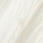 80s COTTON VOILE PLAIN BANDED COLLAR GATHER SHIRT #9100 OFF WHITE [NSL25041]