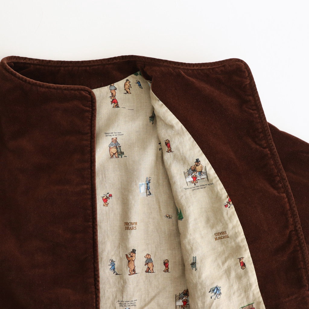 BROWN BEARS VELVET OVERLAP JACKET #Brown [no.7214]