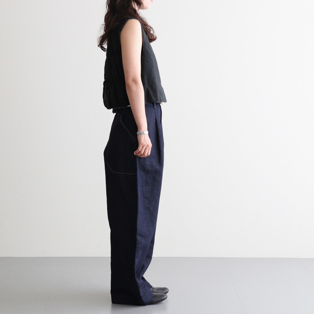SHIRRING VEST #Black [no.8003]