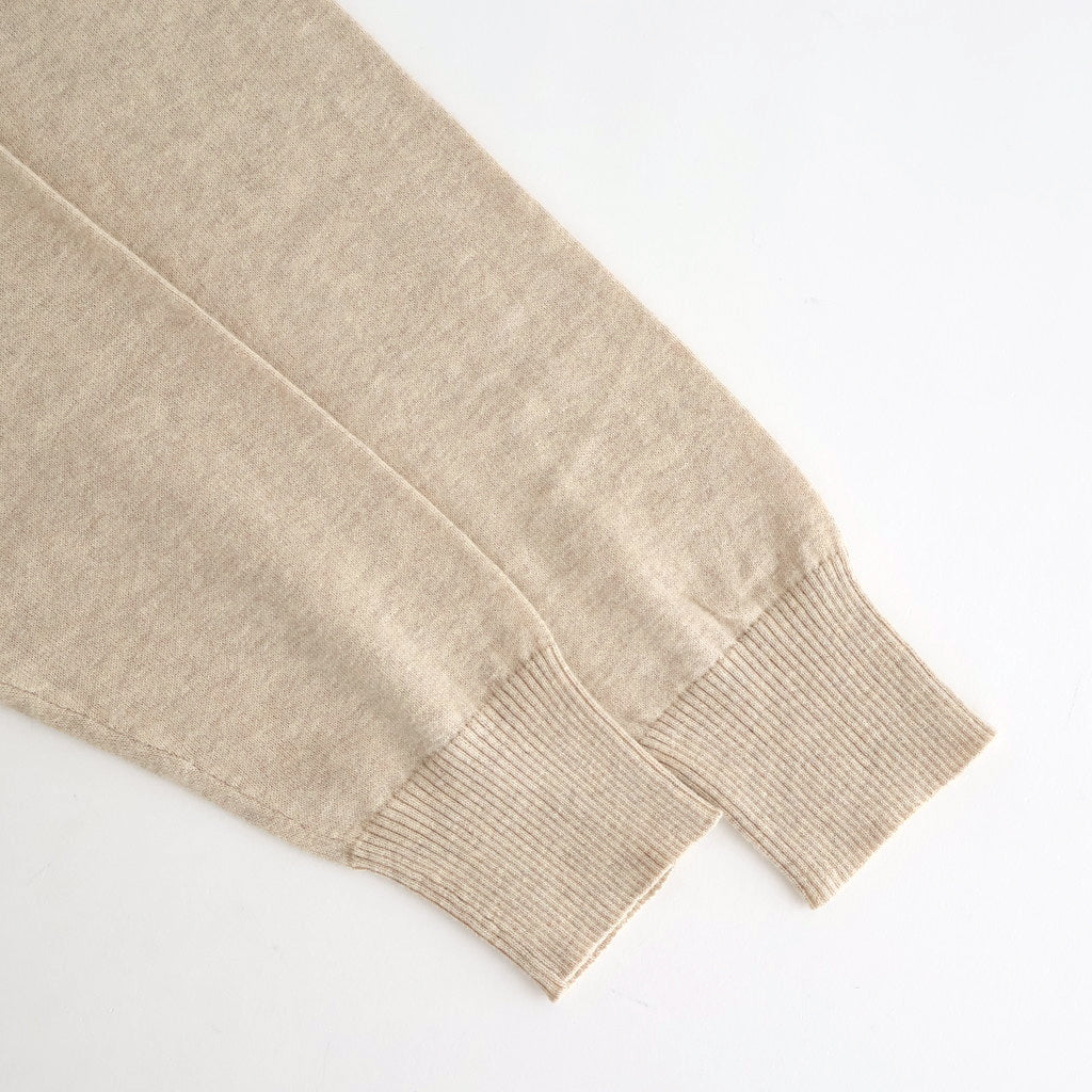14GG 2PLY PLAIN STITCH COTTON/WOOL/CASHMER CREW-NECK PULLOVER #8100 NATURAL [GNSL24542]