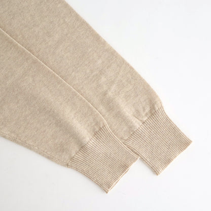 14GG 2PLY PLAIN STITCH COTTON/WOOL/CASHMER CREW-NECK PULLOVER #8100 NATURAL [GNSL24542]