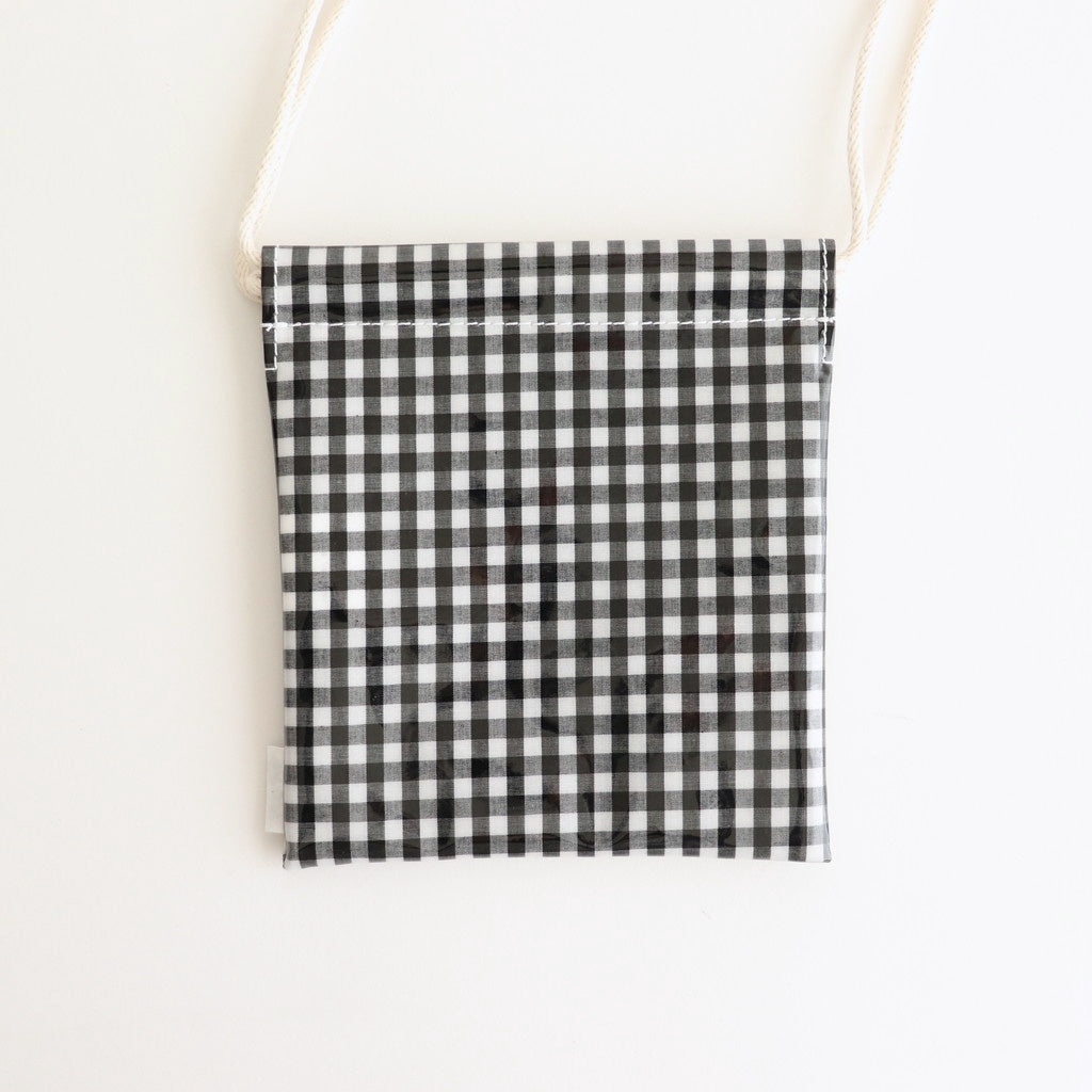 Drawstring purse POCHETTE #GINGHAM BLACK [TMB-2137A]