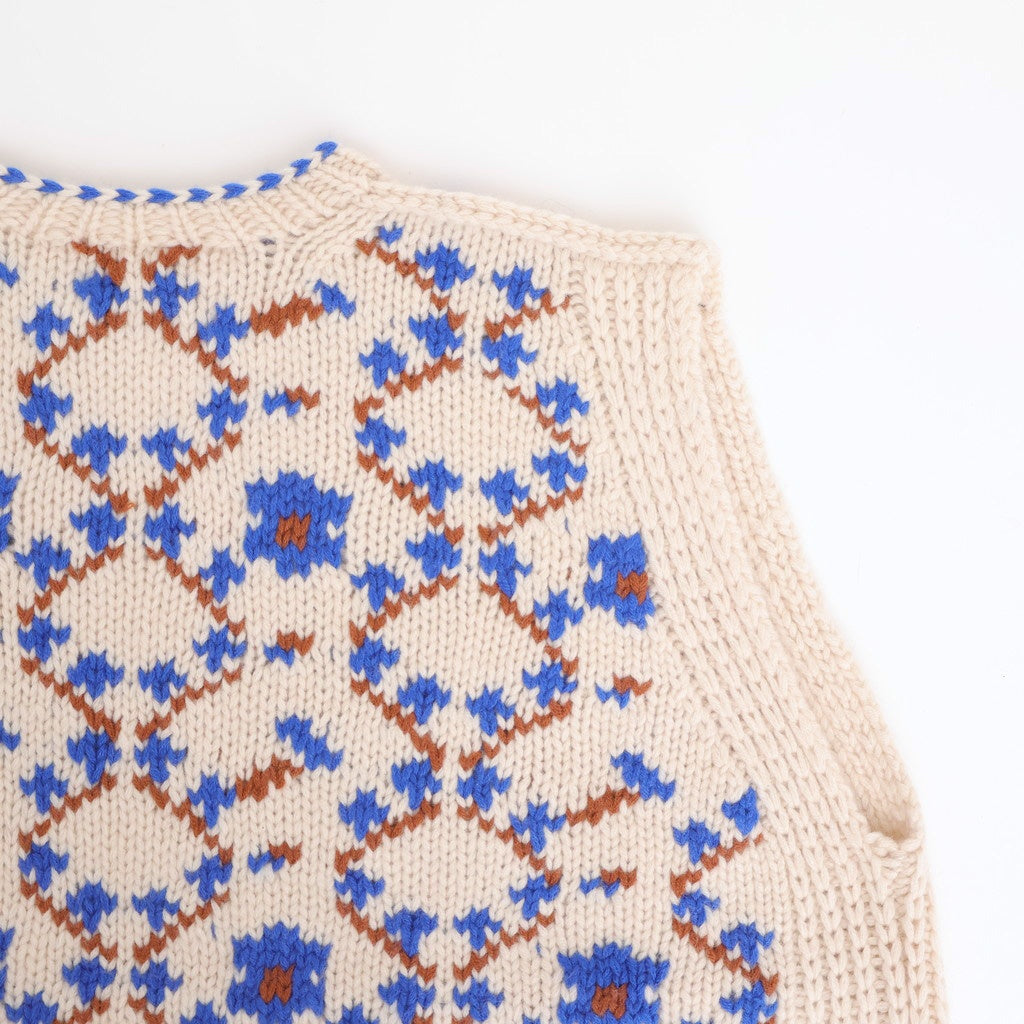 Panier de fleurs no sleeve cardigan #blue [mdm02-11]