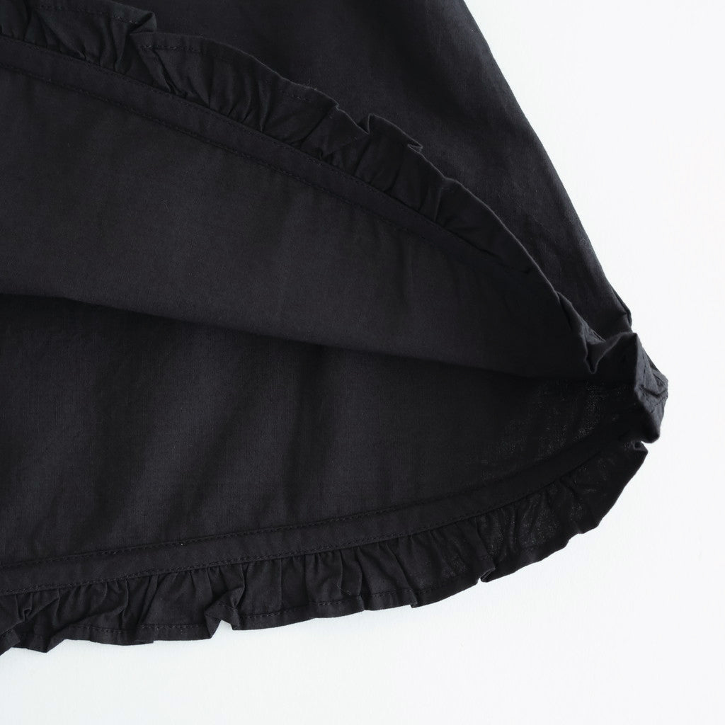40s POPLIN PLAIN HEM FRILL BACK OPENING SMOCK #9900 BLACK [NSL25543]