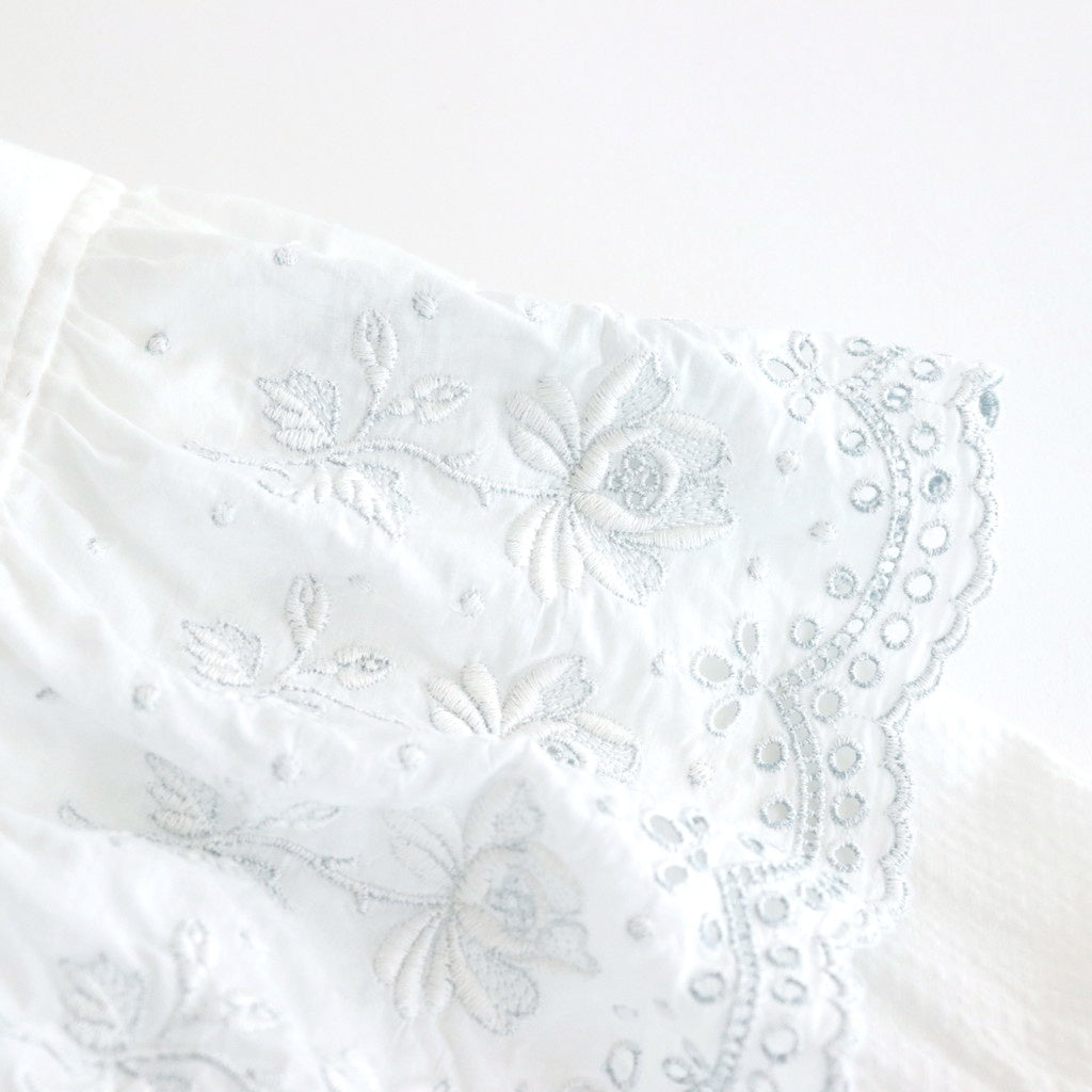 日日夜夜：Wide lace collar smock blouse #off white [13251-05107]