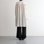 G.D COTTON SILK STAND COLLAR LONG SHIRT #Ivory [no.7366]