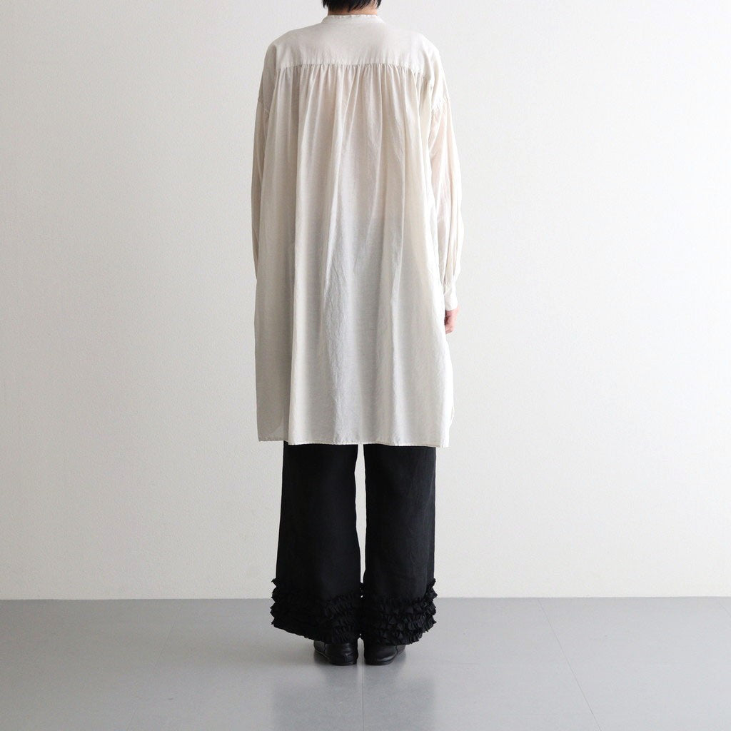 G.D COTTON SILK STAND COLLAR LONG SHIRT #Ivory [no.7366]