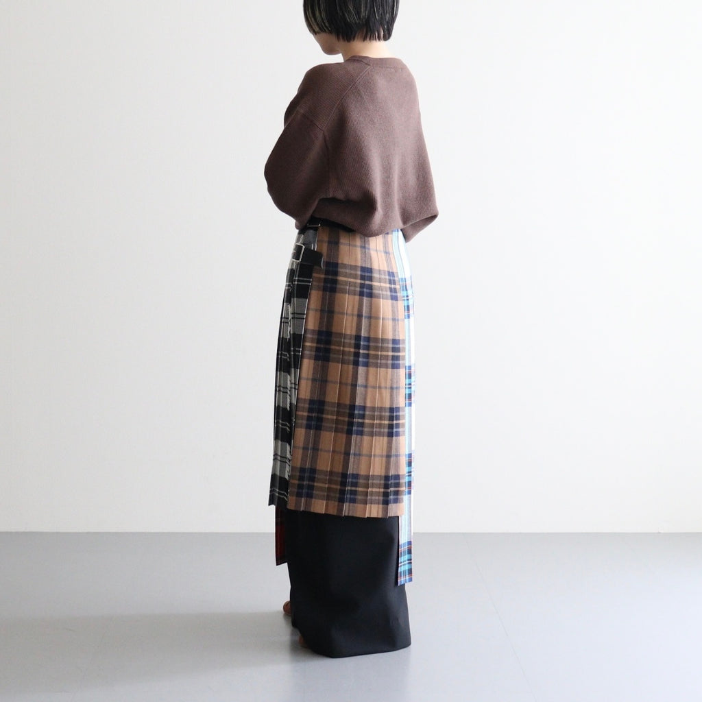 【 O'NEIL OF DUBLIN × UNFIL 】worsted wool asymmetry kilt skirt #mulch A [WVFL-UW134]