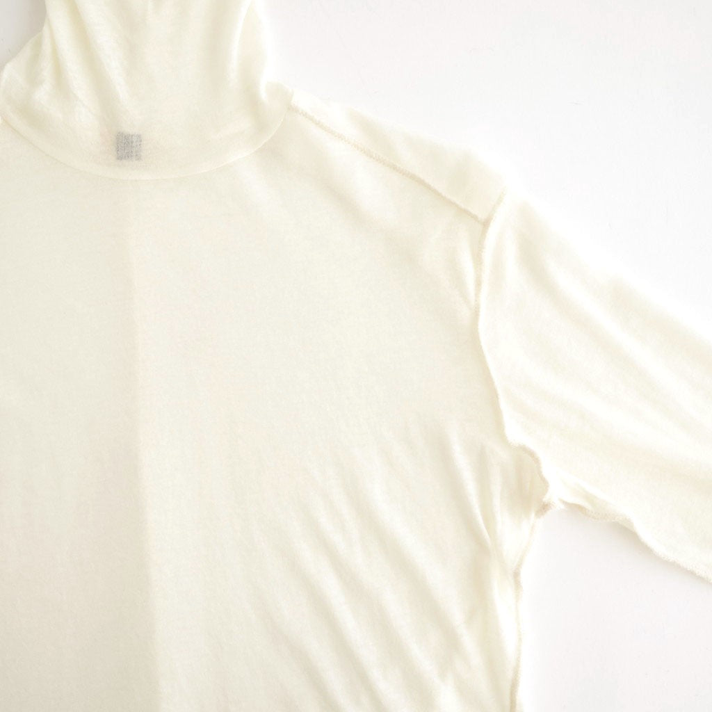 cashmere & supima cotton gauze jersey turtle-neck Tee #off white [WXFL-UW104]