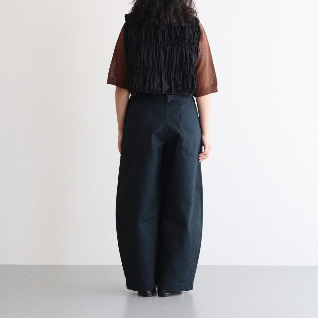 GARMENT DYE LAWN SHIRRING VEST #Black [no.7521]