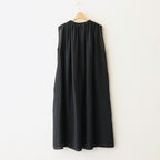 DENSELY LINEN GATHER DRESS #Black [no.7310]
