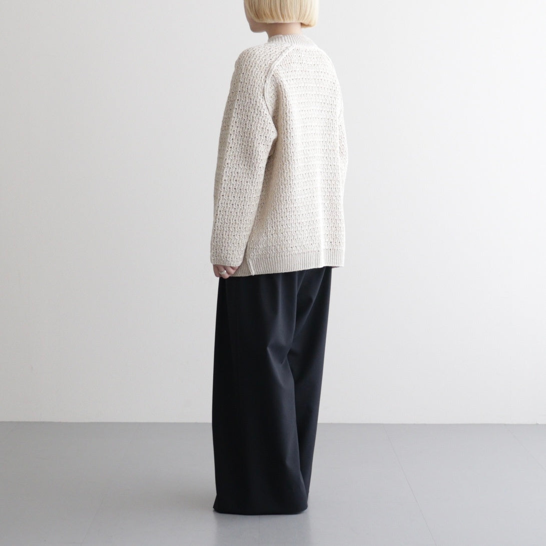 double honeycomb mesh-knit buttonless C/D #off white mix [WXSP-UW112]