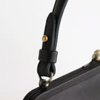 plain gama hand bag-round #black