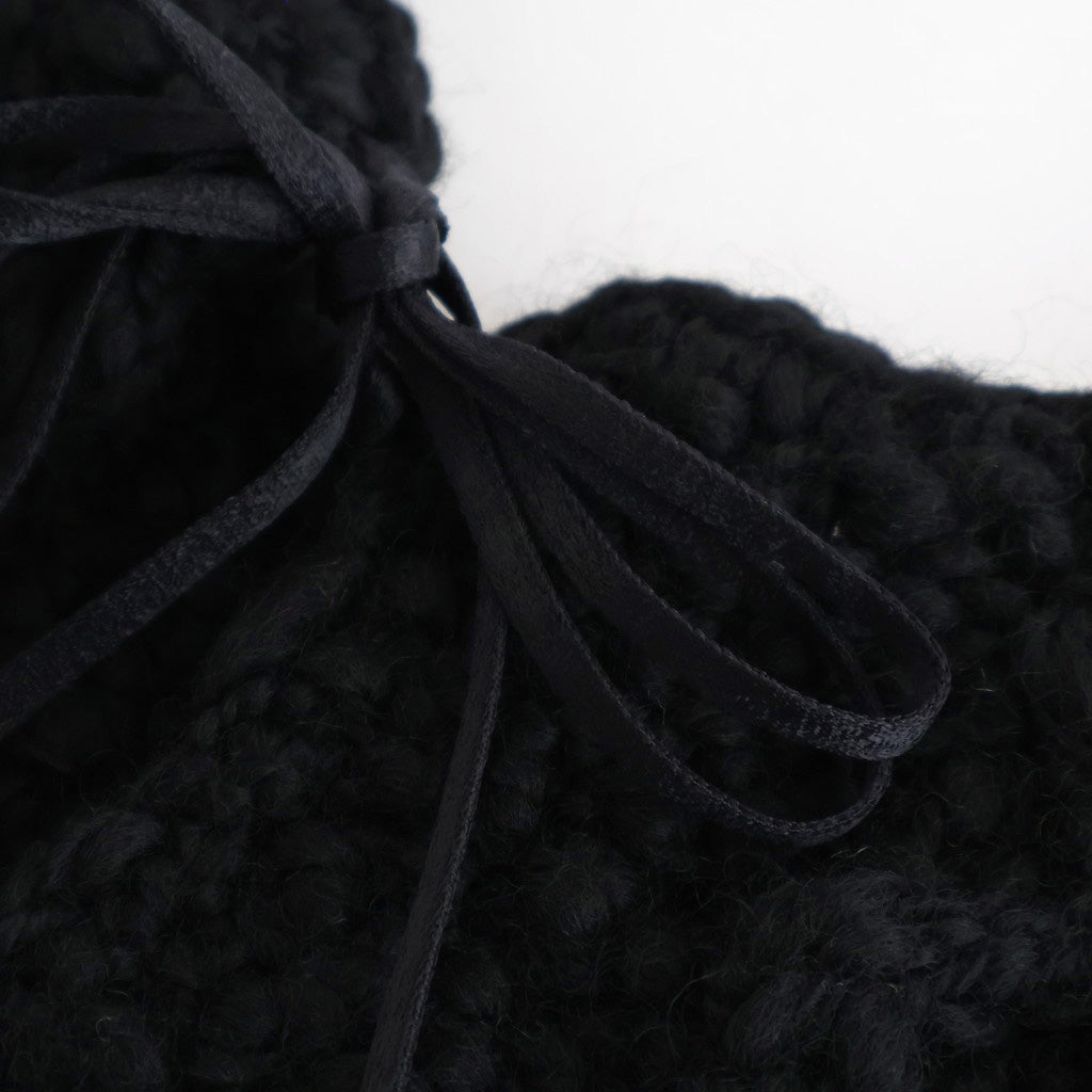 夜を紡ぐ Knitted fringe vest #black [TLF-126-hkn002]