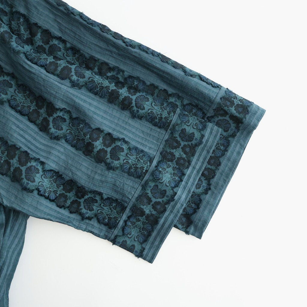 一瞬の花：Gathered blouse #abyssal blue [11261-10307]