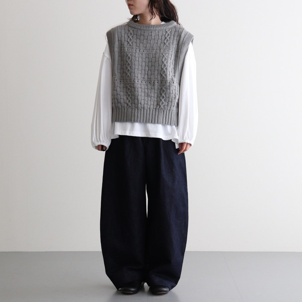 Recycled-Cotton Vest #Grey [oni059]