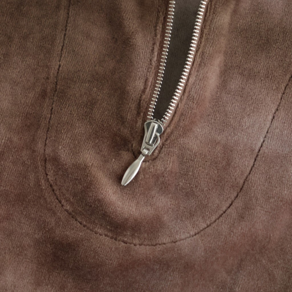 tie-dyed cotton velour high-neck P/O #cocoa brown × gray [WXFL-UW116]