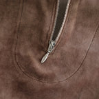tie-dyed cotton velour high-neck P/O #cocoa brown × gray [WXFL-UW116]