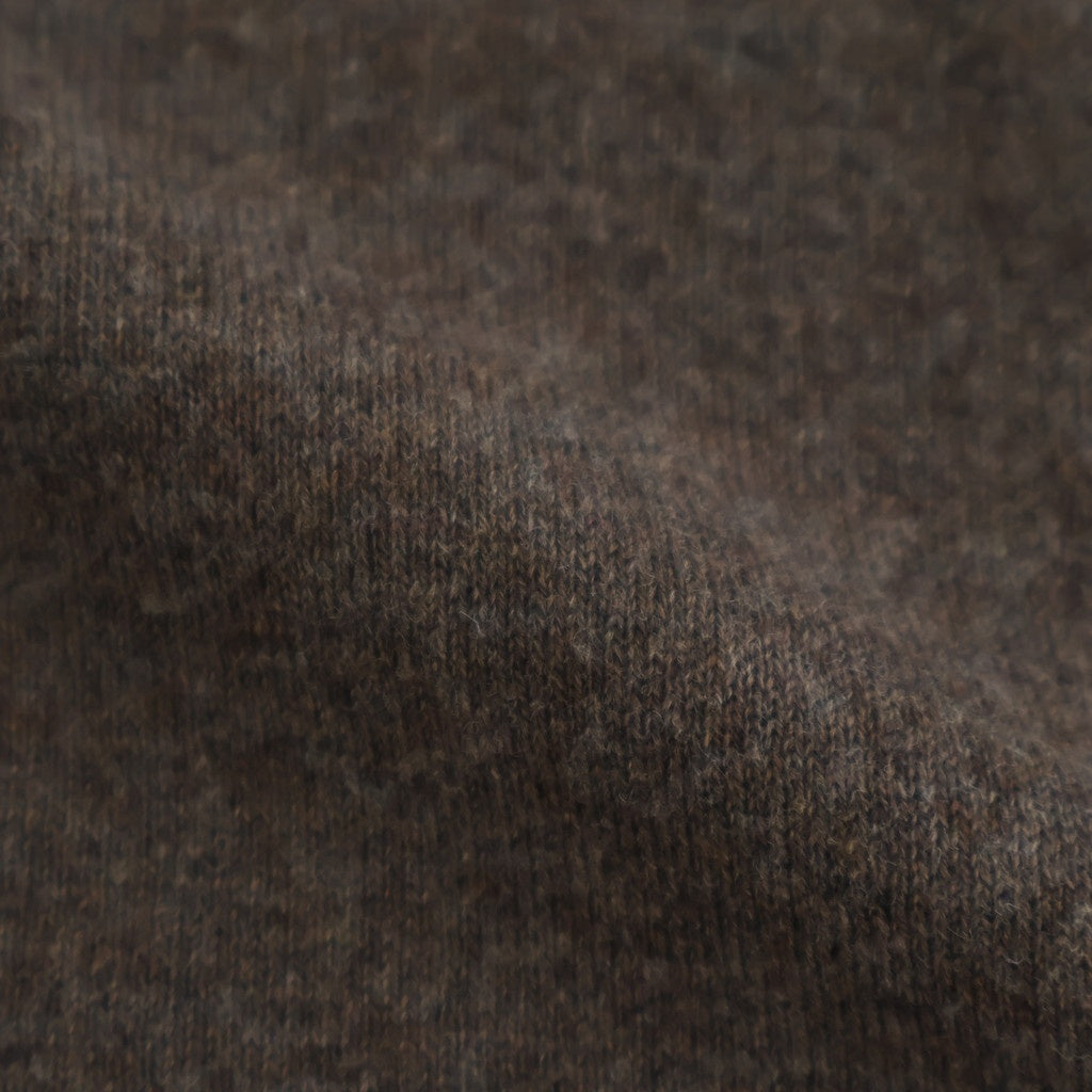 14GG 2PLY PLAIN STITCH COTTON/WOOL/CASHMERE TURTLE NECK PULLOVER #8600 BROWN [GNSL24541]