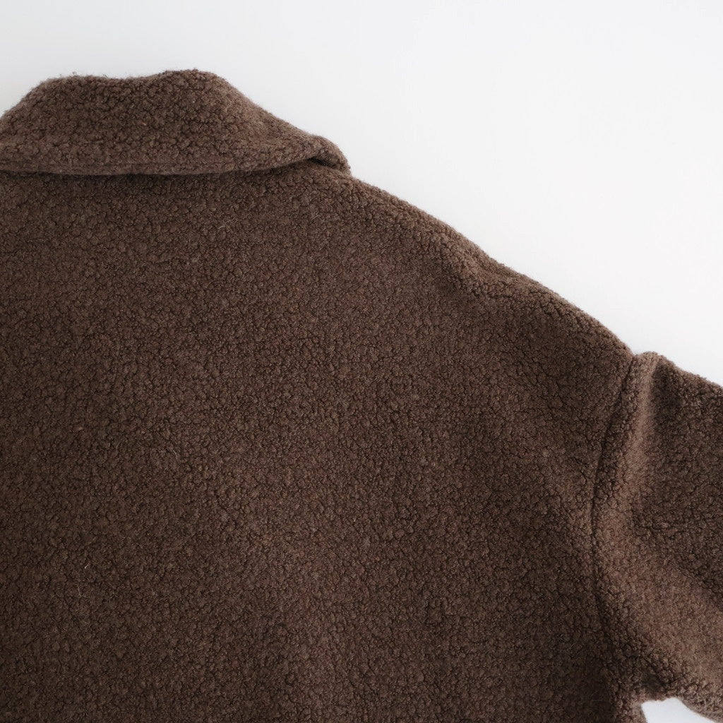 RECYCLE BOA WOOL DOUBLE OVER COAT #8500 MOCHA.BROWN [JNMDS2451]