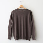 14GG 2PLY PLAIN STITCH COTTON/WOOL/CASHMER CREW-NECK PULLOVER #8600 BROWN [GNSL24542]
