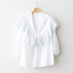 日日夜夜：Wide lace collar smock blouse #off white [13251-05107]