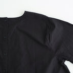 40s POPLIN PLAIN HEM FRILL BACK OPENING SMOCK #9900 BLACK [NSL25543]