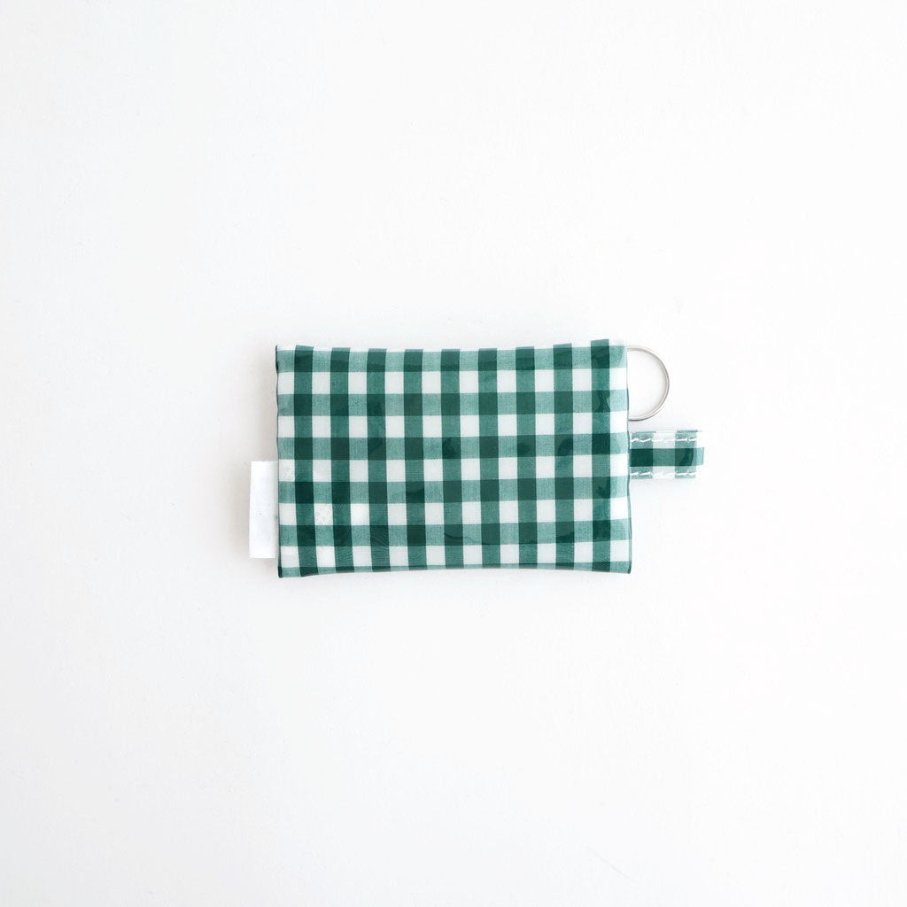 FLAT POUCH MINI #GINGHAM GREEN [TMB-2352A]