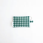 FLAT POUCH MINI #GINGHAM GREEN [TMB-2352A]