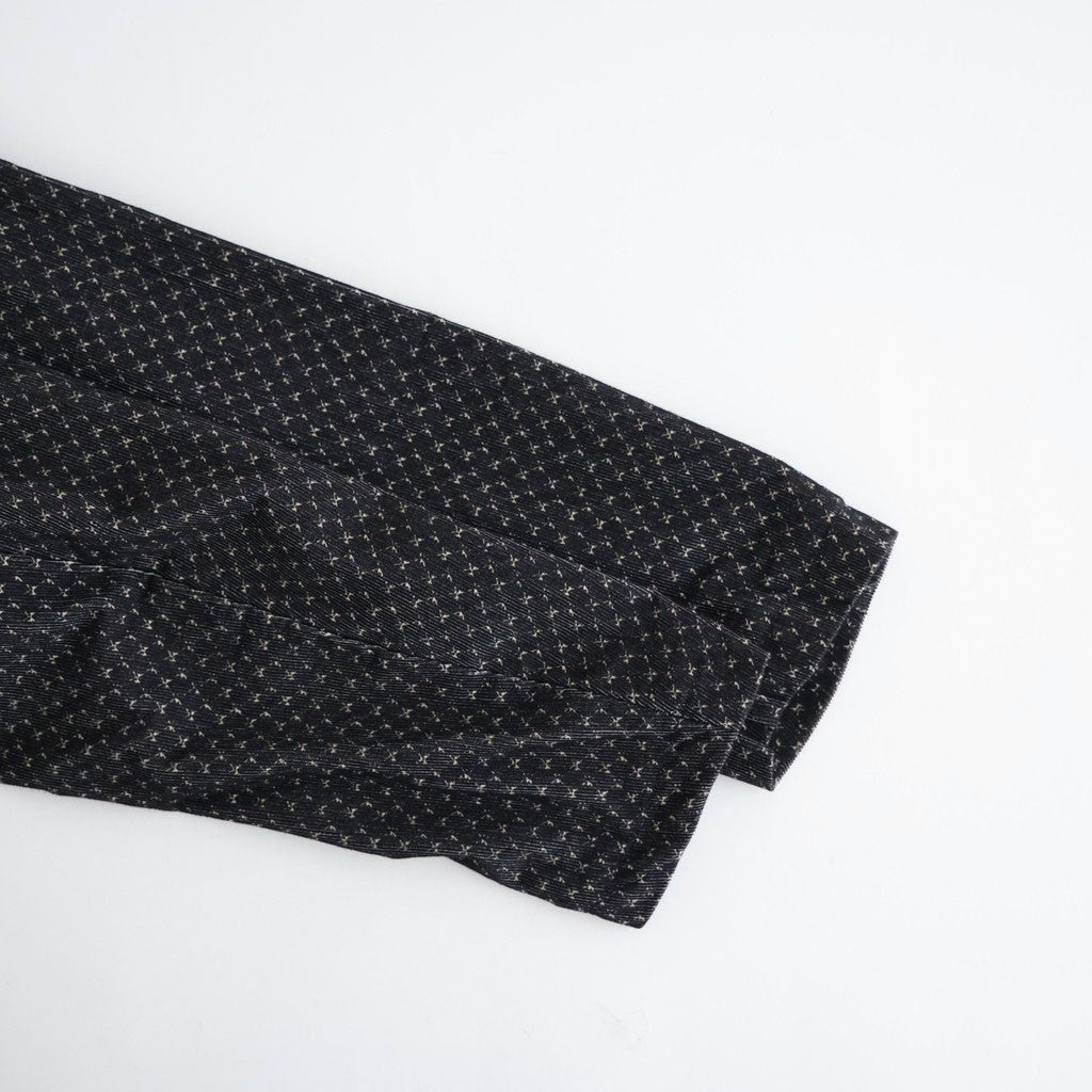 MINI CORDUROY CROSSHATCH PRINT NO COLLAR DOUBLE JACKET #3991 NVY (NAVY/IVORY) [NSL26581]