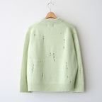 royal baby alpaca damage pattern-knit P/O #light melon green [WXFL-UW130]