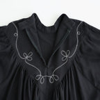 夢詠み Embroidered-Yoke dress #Black [26F-OP1412-CWF]