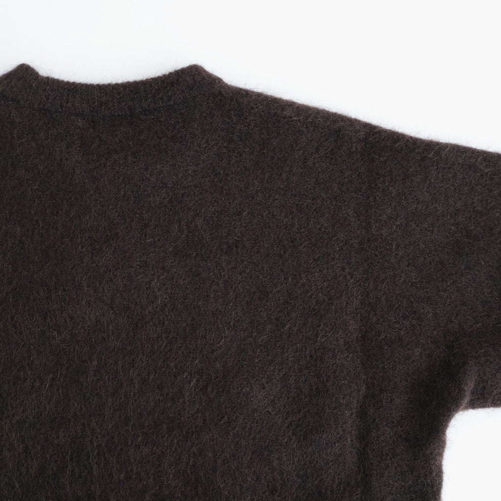 stretch superkid mohair crew-neck P/O #dark brown [WVFL-UW114]
