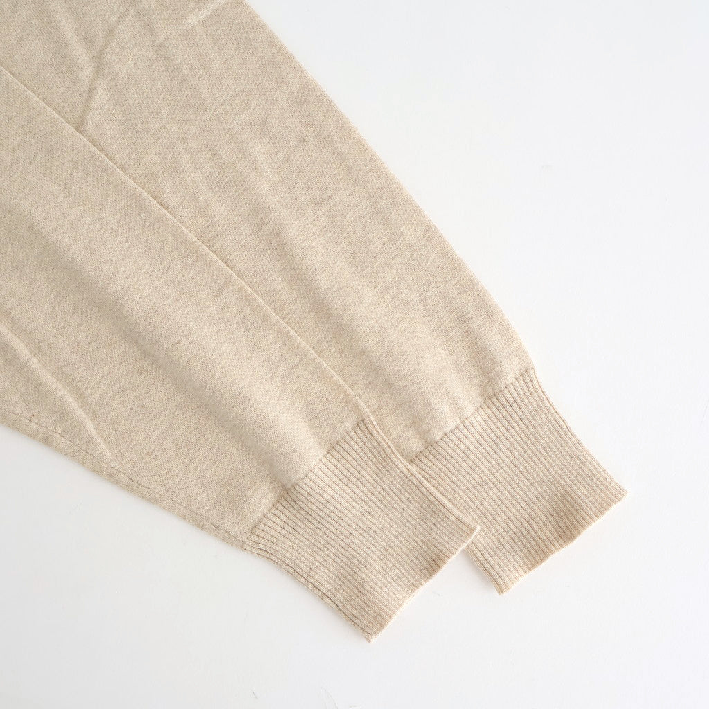 14GG 2PLY PLAIN STITCH COTTON/WOOL/CASHMERE TURTLE NECK PULLOVER #8100 NATURAL [GNSL24541]