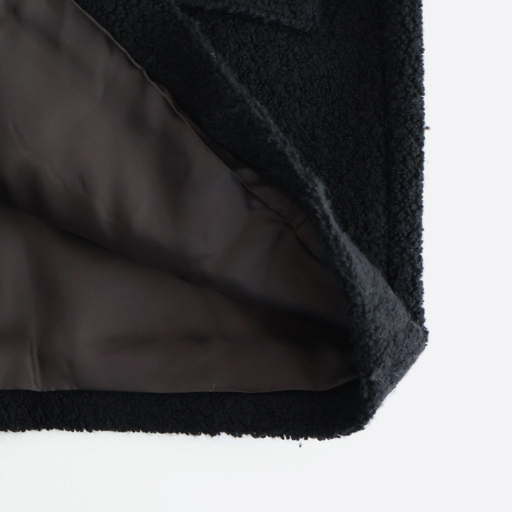RECYCLE BOA WOOL DOUBLE OVER COAT #9900 BLACK [JNMDS2451]