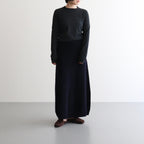 ex.superfine lambs wool & rayon mole skirt #navy [WVFL-UW110]