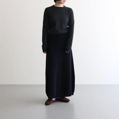 ex.superfine lambs wool & rayon mole skirt #navy [WVFL-UW110]