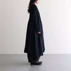 80s ORGANIC VOILE STRIPE (OVERDYE) BANDED SHIRT DRESS WITH MINI PINTUCK #3960 MARINE [NMDS26514D]