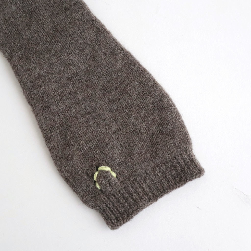 fine lambs wool fingerless gloves #dark mocha [WVFL-UW120]