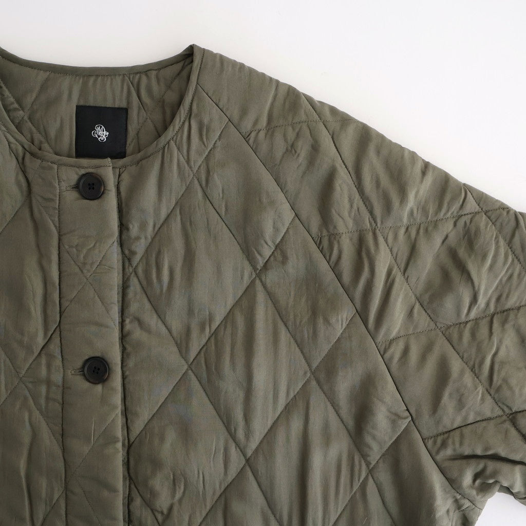 PADDED BANGALORE SILK PLAIN FRONT BUTTON SHORT COAT #4750 OLV (DK.OLIVE) [NMDS25582]