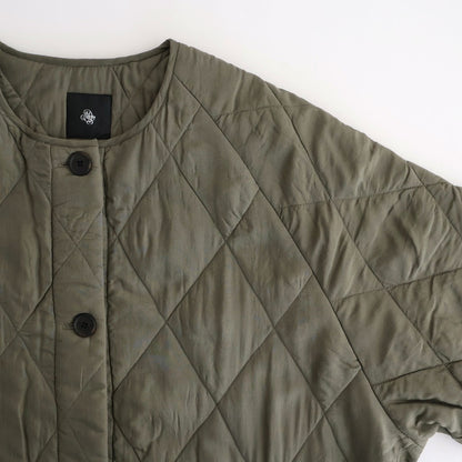 PADDED BANGALORE SILK PLAIN FRONT BUTTON SHORT COAT #4750 OLV (DK.OLIVE) [NMDS25582]