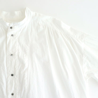 日日夜夜：Embroidery long tunic shirt #off white [13251-05307]