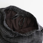 80s POWER LOOM LINEN CHECK WIDE PANTS #9890 OFF BLACK x WHITE CHECK [NMDS26285]