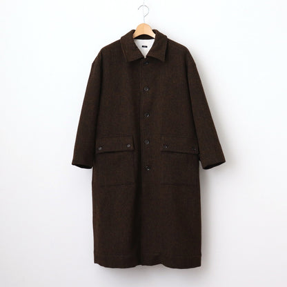 Bishu original wool herringbone stand collar coat #brown herringbone [TS243CO080]