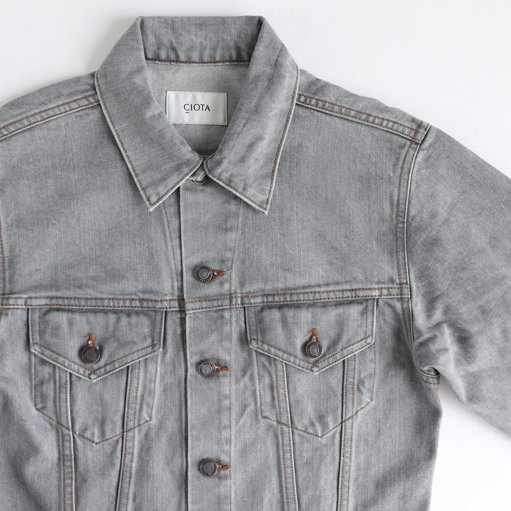 Grey Supima Cotton 13.5oz Denim Jacket #L GRAY [JKLM-104L-LGR]