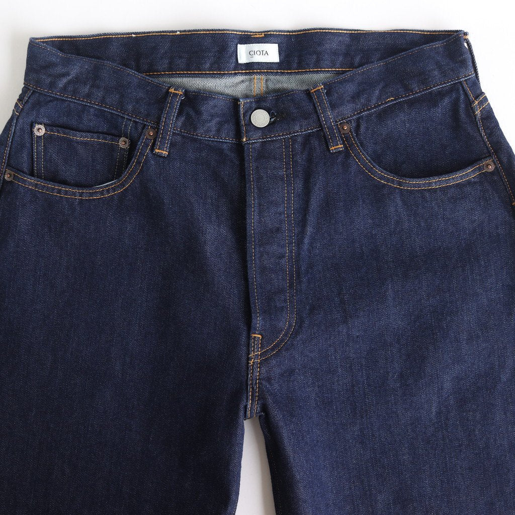 本藍 スビンコットン 13,5OZ ストレートデニム #ネイビー(ONE WASH