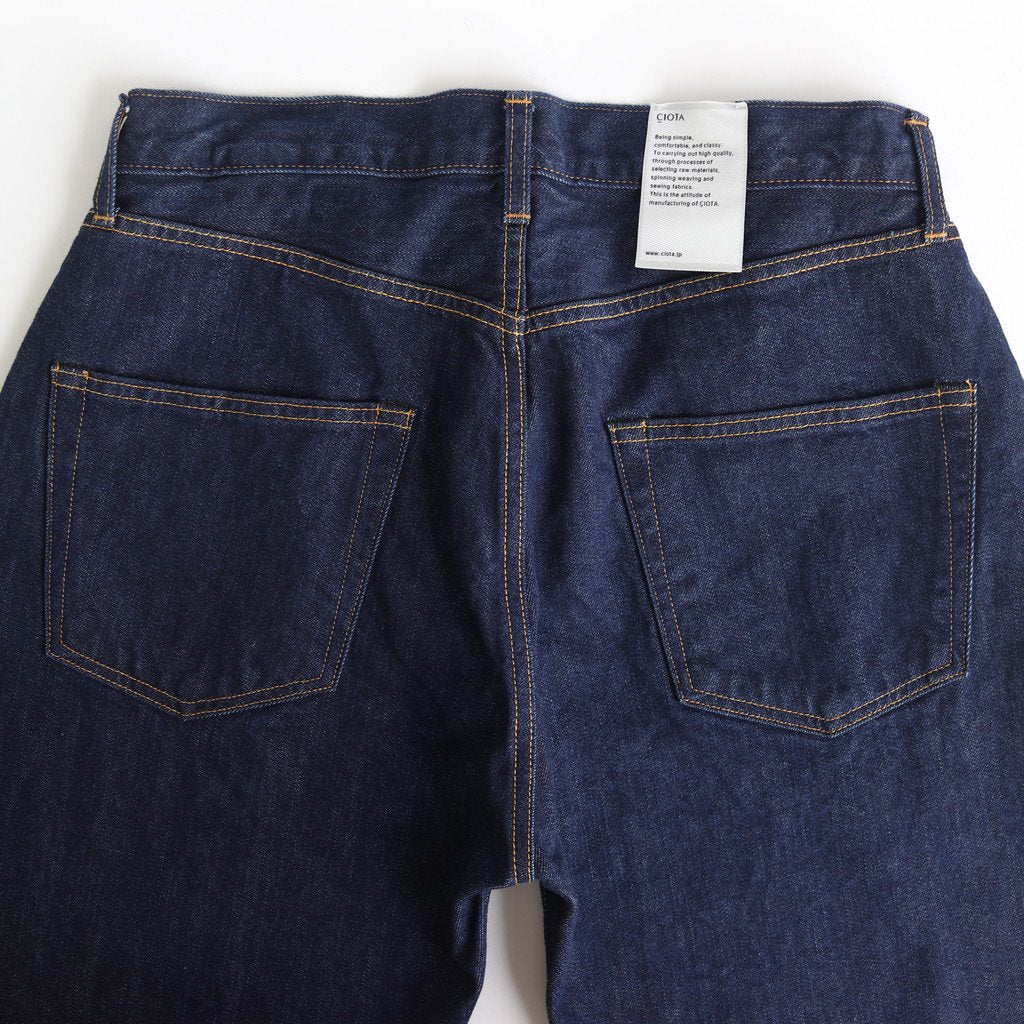 本藍 スビンコットン 13,5OZ ストレートデニム #ネイビー(ONE WASH