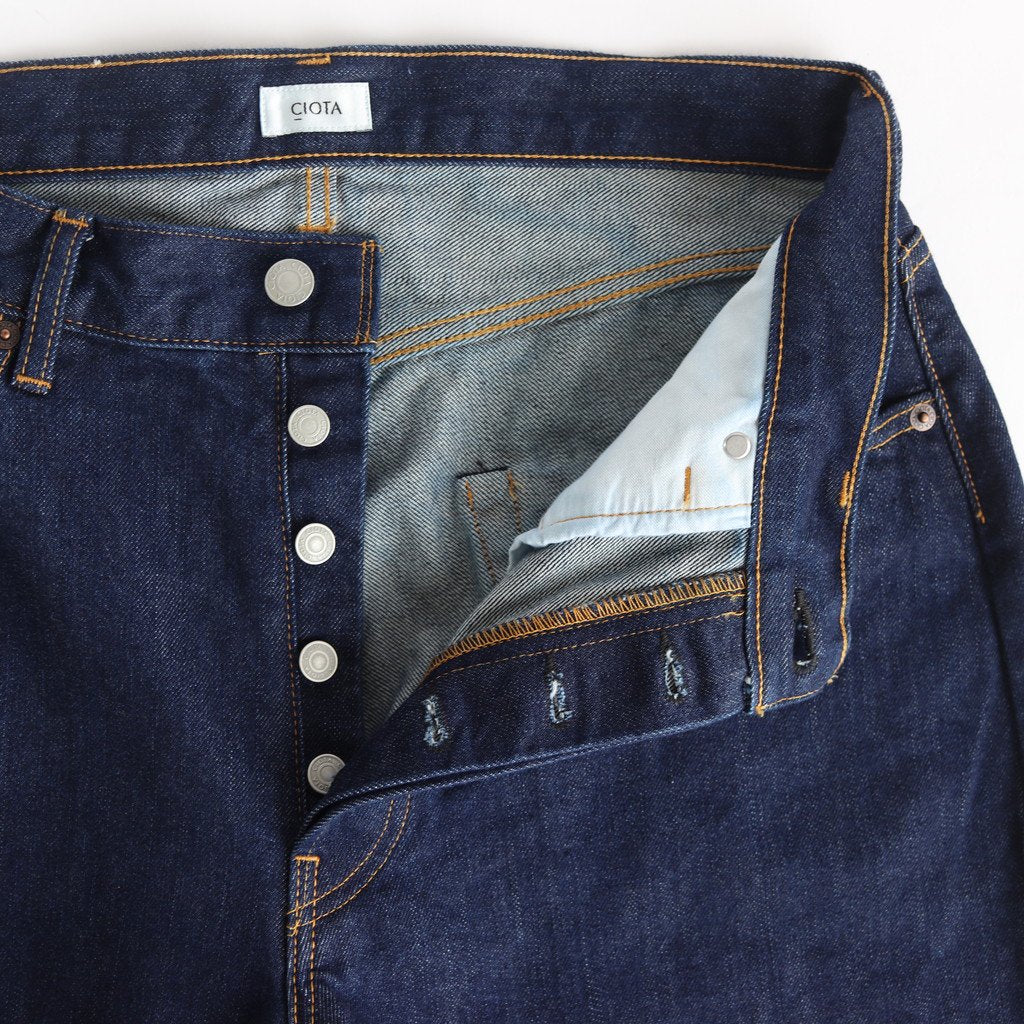 本藍 スビンコットン 13,5OZ ストレートデニム #ネイビー(ONE WASH