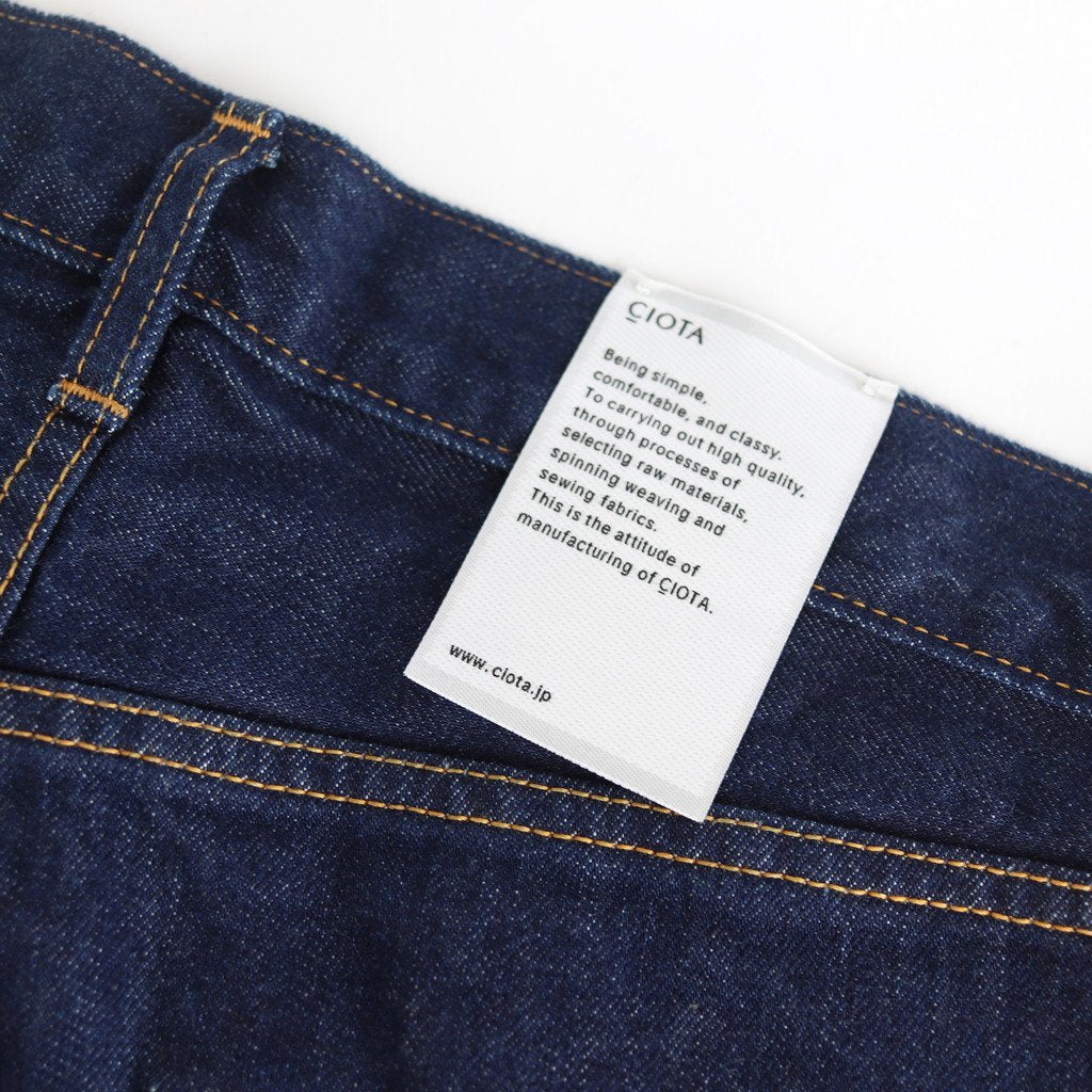 本藍 スビンコットン 13,5OZ ストレートデニム #ネイビー(ONE WASH