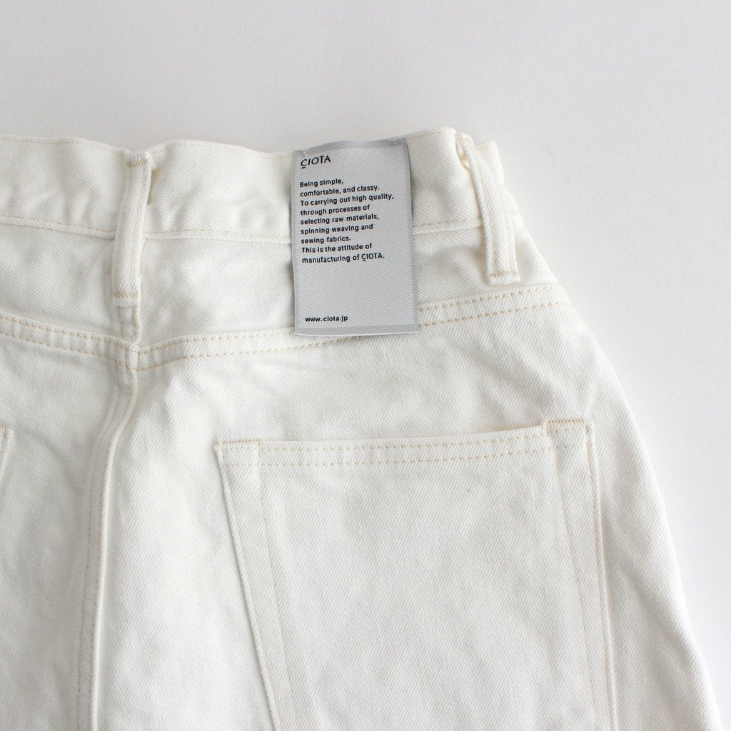 ホワイト スビンコットン 13.5OZ ハイウエストデニム #ホワイト(ONE WASH) [PTL-5HI-WHW] _ CIOTA | シオタ –  DOKODO